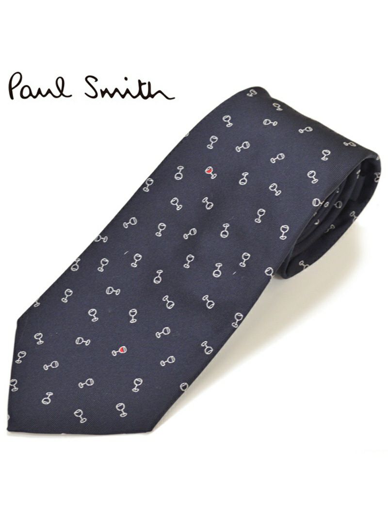 ネクタイ ポールスミス Paul Smith メンズ ワイングラス柄 シルク サイズ剣幅8cm eps18w012 AE06-1A ネイビー OEO