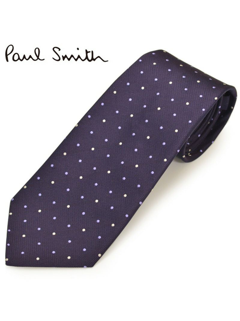 ネクタイ ポールスミス Paul Smith メンズ ドット柄 シルク サイズ剣幅8cm eps18w014 AY48-59 ダークパープル OEO