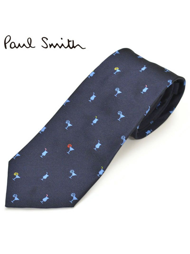 ネクタイ ポールスミス メンズ Paul Smith カクテルグラス柄シルクネクタイ(サイズ剣幅8cm)eps19w001 ALU4-47 ネイビー OEO