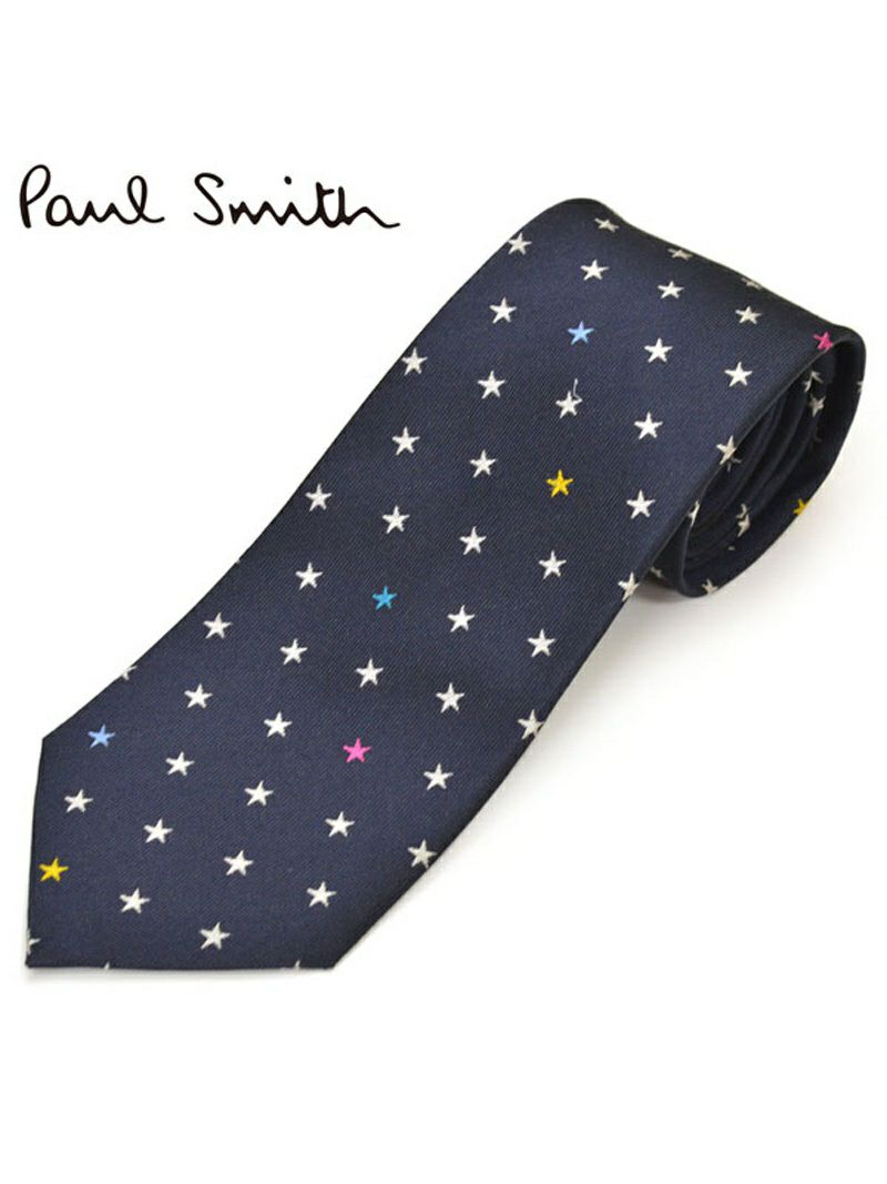 ネクタイ ポールスミス メンズ Paul Smith スター柄シルクネクタイ(サイズ剣幅8cm)eps19w004 ALU7-47 ネイビー OEO