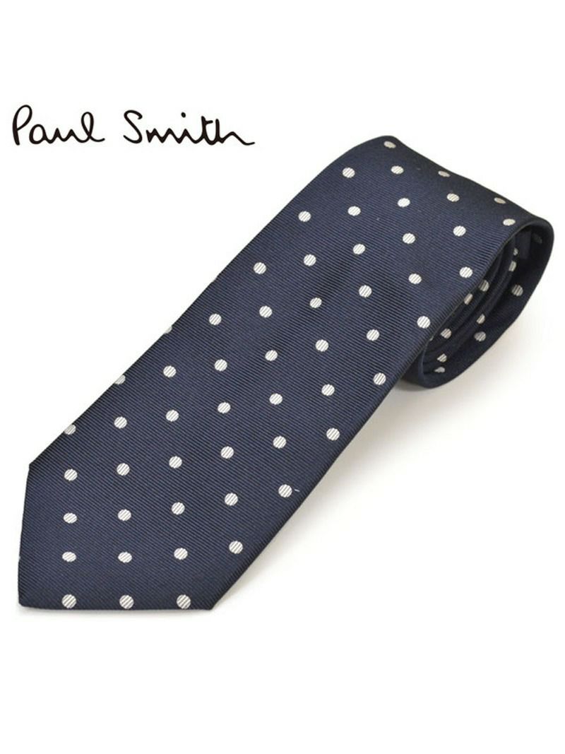 ネクタイ ポールスミス メンズ Paul Smith ドット柄シルクネクタイ(サイズ剣幅8cm)eps19w006 ALU9-47 ネイビー OEO