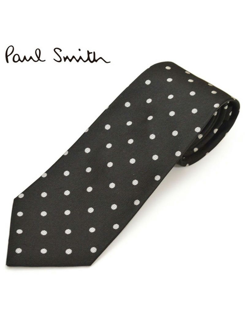 ネクタイ ポールスミス メンズ Paul Smith ドット柄シルクネクタイ(サイズ剣幅8cm)eps19w007 ALU9-79 ブラック OEO