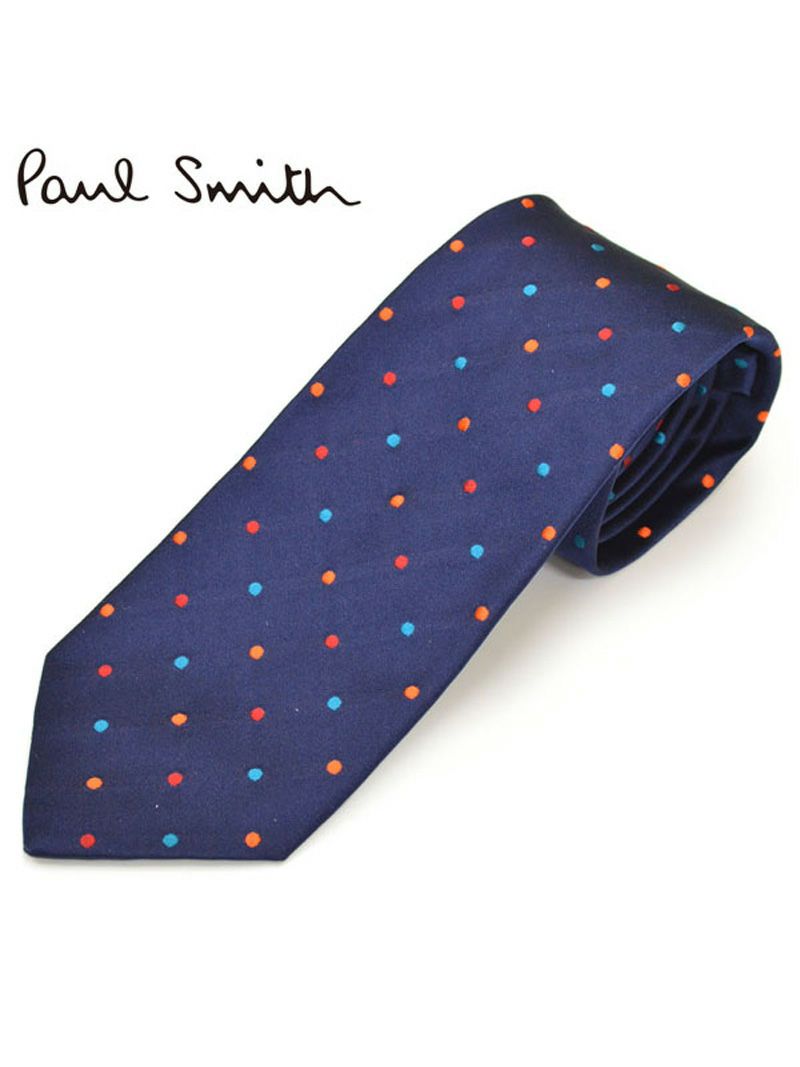 ネクタイ ポールスミス メンズ Paul Smith ドット柄シルクネクタイ(サイズ剣幅8cm)eps19w011 ALU11-47 ネイビー OEO