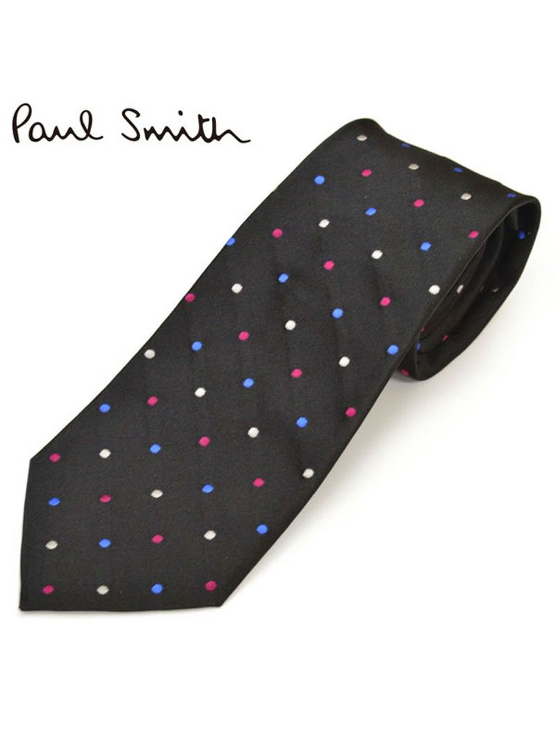 ネクタイ ポールスミス メンズ Paul Smith ドット柄シルクネクタイ(サイズ剣幅8cm)eps19w012 ALU11-79 ブラック OEO