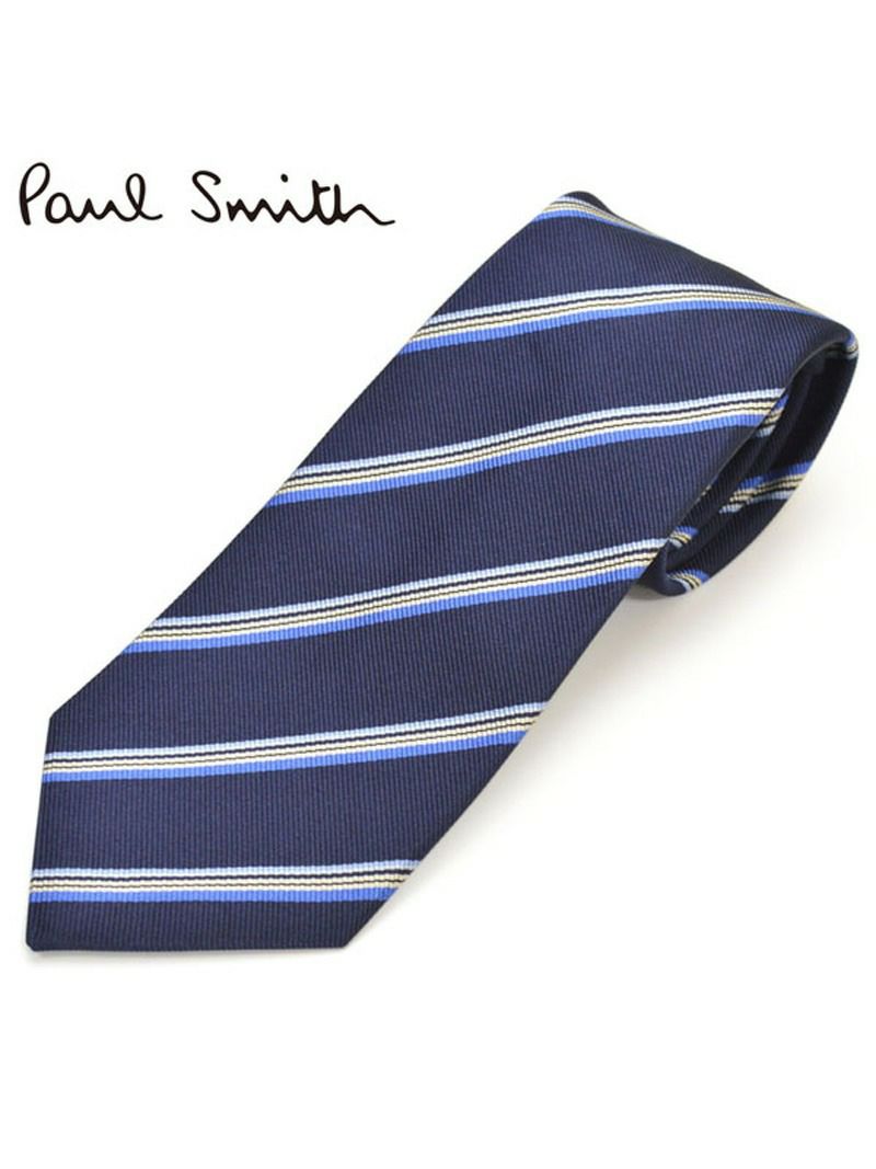 ネクタイ ポールスミス メンズ Paul Smith ストライプ柄シルクネクタイ(サイズ剣幅8cm)eps19w019 ALU19-47 ネイビー OEO