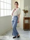 【Rvate】センタープレスパンツ!!サイドスリット入りボトムス シンプル無地ロングパンツ