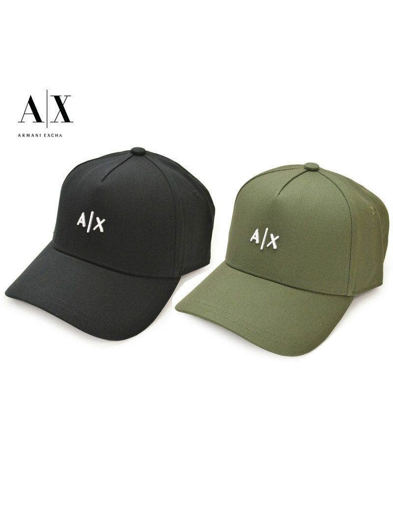 キャップ アルマーニエクスチェンジ メンズ ARMANI EXCHANGE ロゴ ベースボールキャップ 帽子 eax20s001 60AX  954112 00121 ブラック グリーン OEO | Rew-You(リューユ)