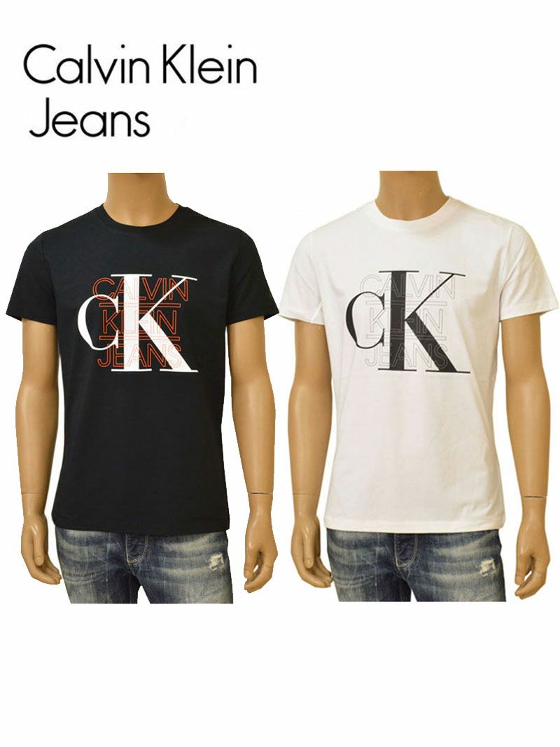 Tシャツ カルバンクラインジーンズ メンズ Calvin Klein Jeans ロゴ 半袖 eck20s010 20CK/314229 ブラック ホワイト OEO