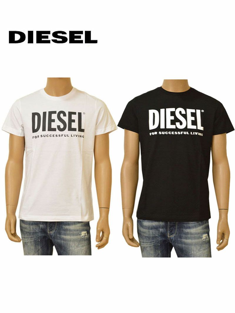 Tシャツ ディーゼル メンズ DIESEL 半袖 ロゴ サイズXS/S/M/L/XL/ edl20s009 00SXED 0AAXJ-100 ホワイト  ブラック OEO | Rew-You(リューユ)