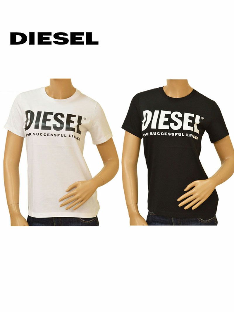 Tシャツ ディーゼル レディース DIESEL 半袖 ロゴ サイズXS/S/M/ edl20s503 00SYW8 0CATJ-100 ホワイト ブラック OEO