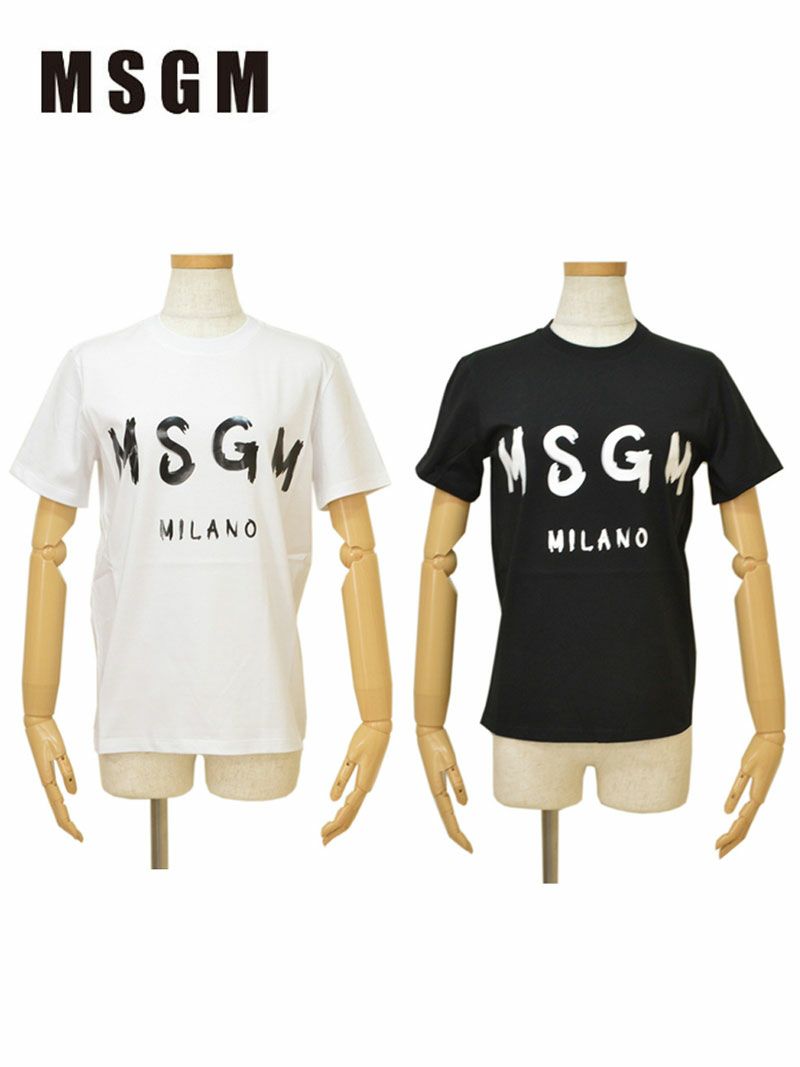 Tシャツ MSGM エム・エス・ジー・エム レディース ロゴ 半袖サイズ/XS/S/M/ emm18s505 MDM60 ホワイト ブラック OEO