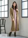 【Rvate】秋冬くすみカラーIラインカーディガン Vネックロング丈ニットワンピース