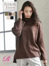 【Rvate】スリット入りハイネック長袖セーター 秋冬の定番！ワンカラーニット