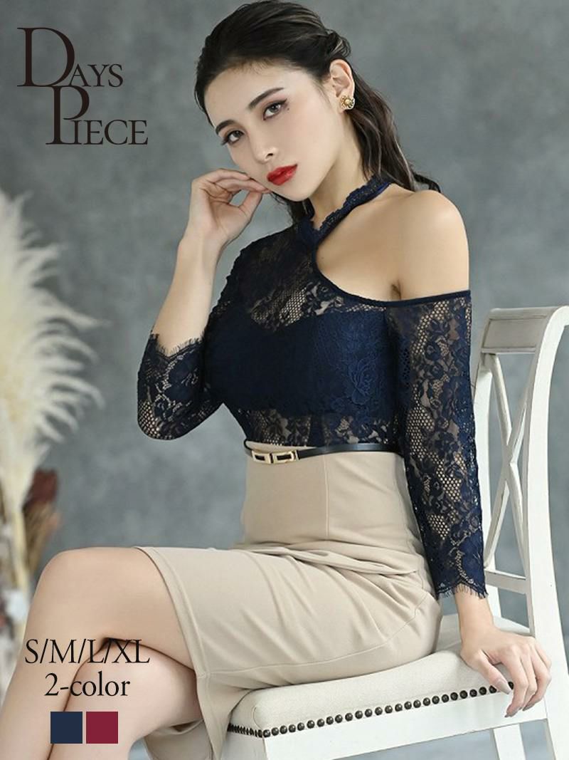 ビスチェ風レースバイカラーシースルーミニドレス【DAYS PIECE】