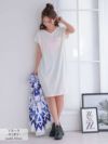胸ポケット付きロング丈半袖ワンピース【Rvate/アールベート】(M-L)(ブラック（U）/ダークブルー（U）/カーキ（U）/グレーベージュ（U）/オートミール（U）/グレー（U）/ブラック（V）/ネイビー（V）/グレー（V）/ピンクベージュ（V）/アイボリー（V）)