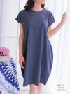 胸ポケット付きロング丈半袖ワンピース【Rvate/アールベート】(M-L)(ブラック（U）/ダークブルー（U）/カーキ（U）/グレーベージュ（U）/オートミール（U）/グレー（U）/ブラック（V）/ネイビー（V）/グレー（V）/ピンクベージュ（V）/アイボリー（V）)