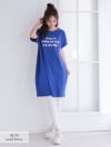 Vネック半袖Tシャツワンピース【Rvate/アールベート】(M-L)(ブラック/ブルー/チャコールグレー/グレーベージュ/オートミール)