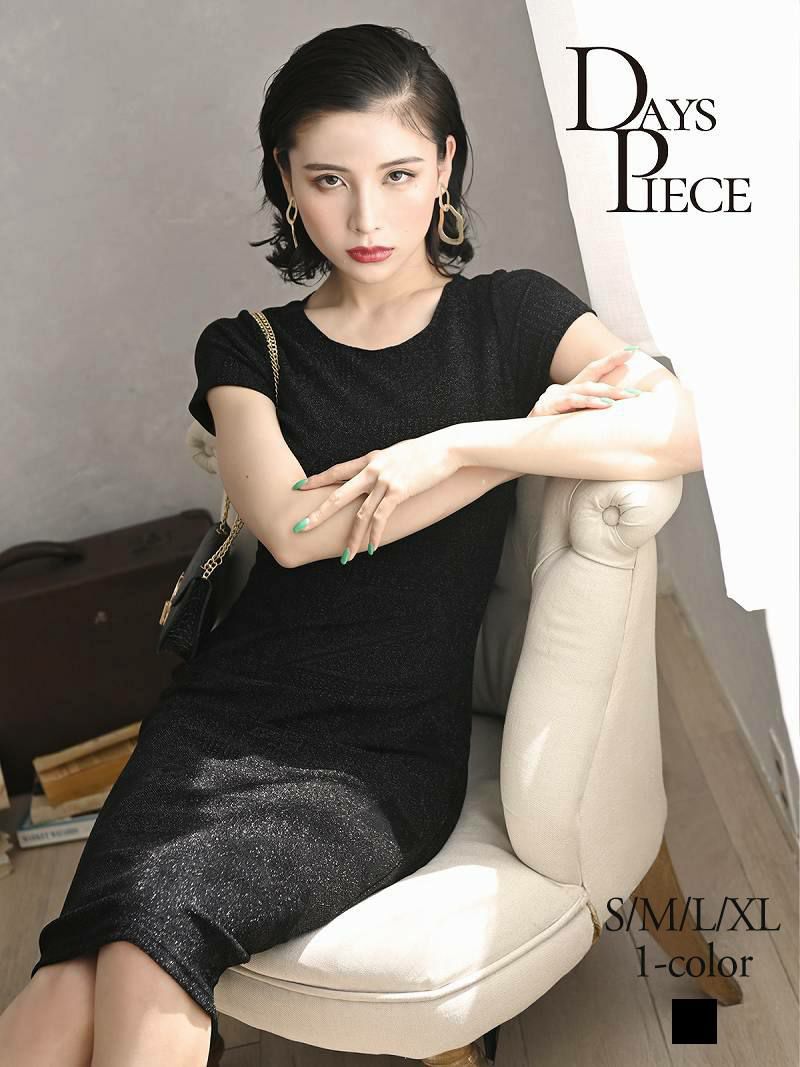幾何学柄ラメ半袖タイトキャバワンピース Days Piece デイズピース S M L Xl ゴールド ブラック Rew You リューユ 幾何学柄ラメ半袖タイトキャバワンピース Days Piece デイズピース S M L Xl ゴールド ブラック Rew You リューユ