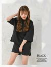 カラバリ豊富 トップス×ショートパンツセットアップルームウェア OEO【Rwear/アールウェア】