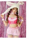 【即納】ハロウィンもこもこうさ耳オフショルチェック柄セットアップバニーガール あいさ  あいみ着用コスプレ ギャルコスプレ6点セット