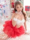 【即納】ベアトップ風ボリュームチュールスカートセットアップキャバサンタコスプレ4点セット 【Ryuyu/リューユ】