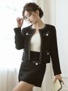 アンティーク調ノーカラーツイードフォーマルスーツ 加賀美早紀 着用 キャバスーツ【Belsia/ベルシア】