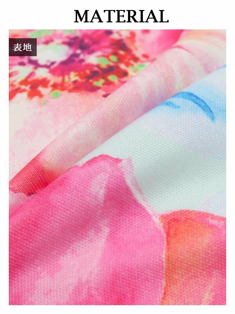チャイナ風花柄袖付きキャバドレス【RyuyuChick/リューユチック】