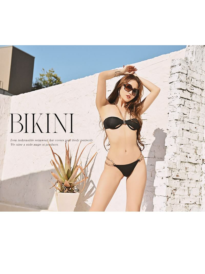 水着SALE￥3280→￥1640！ 水着 ゴールドチェーン下乳魅せ