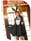 【即納】タキシード風モノトーンバニーハロウィンコスプレ5点セット【Ryuyu/リューユ】