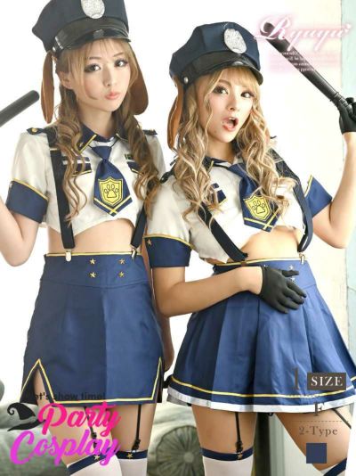 ハロウィンコスプレ 犬のおまわりさん風えちえちコスプレ10点セット ゆずは まぁみ 着用レディースコスプレ【Ryuyu】(フリーサイズ)(ホワイトA/ホワイトB)