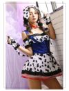 【即納】ダルメシアン袖付きハロウィンコスプレ5点セット レディースコスプレ【Ryuyu/リューユ】