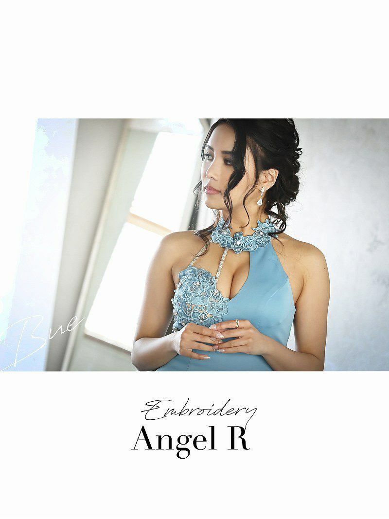 【Angel R/エンジェルアール】アシンメトリー谷間魅せシアーデザインキャバドレス えがさり 着用 ミニドレス
