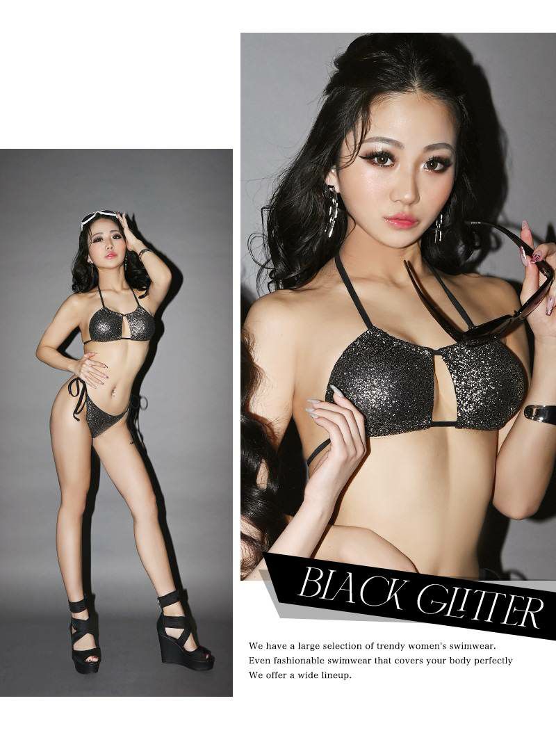 ※予約販売※バストオープンラメデザインホルターネックレディース水着 KANO MIYU Clara 着用 キャバ水着【Ryuyu/リューユ】