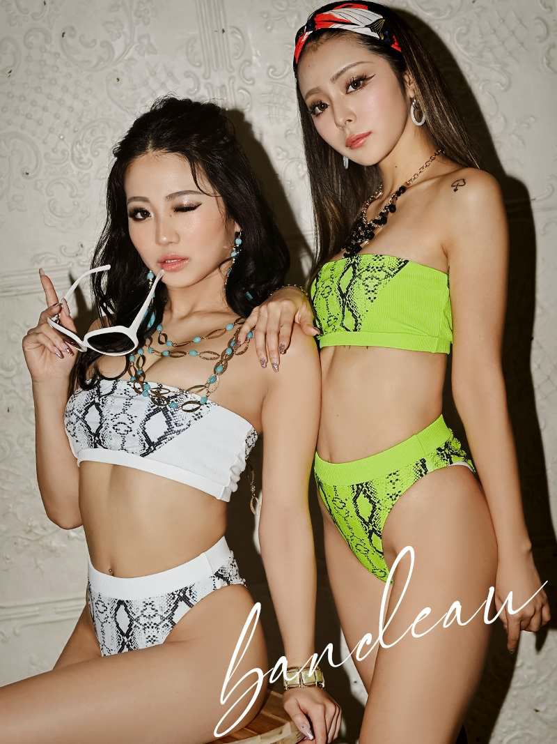 【即納】パイソンハイレグデザインバンドゥビキニ KANO Clara 着用レディース水着【Ryuyu/リューユ】【ノベルティ】