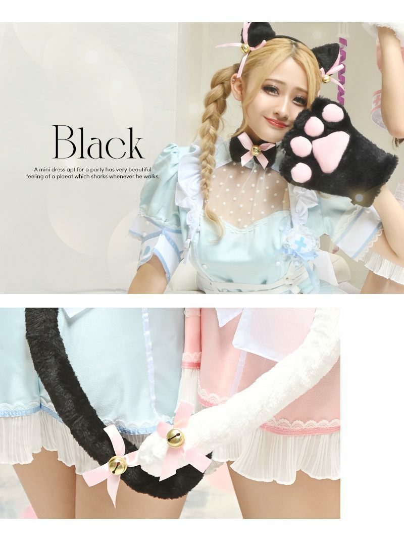 【即納】もこもこ豪華ネココスプレ小物セット あいさ あいみん ゆずは 着用 レディースコスプレ小物【Ryuyu/リューユ】