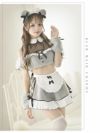 【即納】グレーデザインボアくまメイドギャルコスプレ8点セット あいさ 着用 レディースコスプレ【Ryuyu/リューユ】