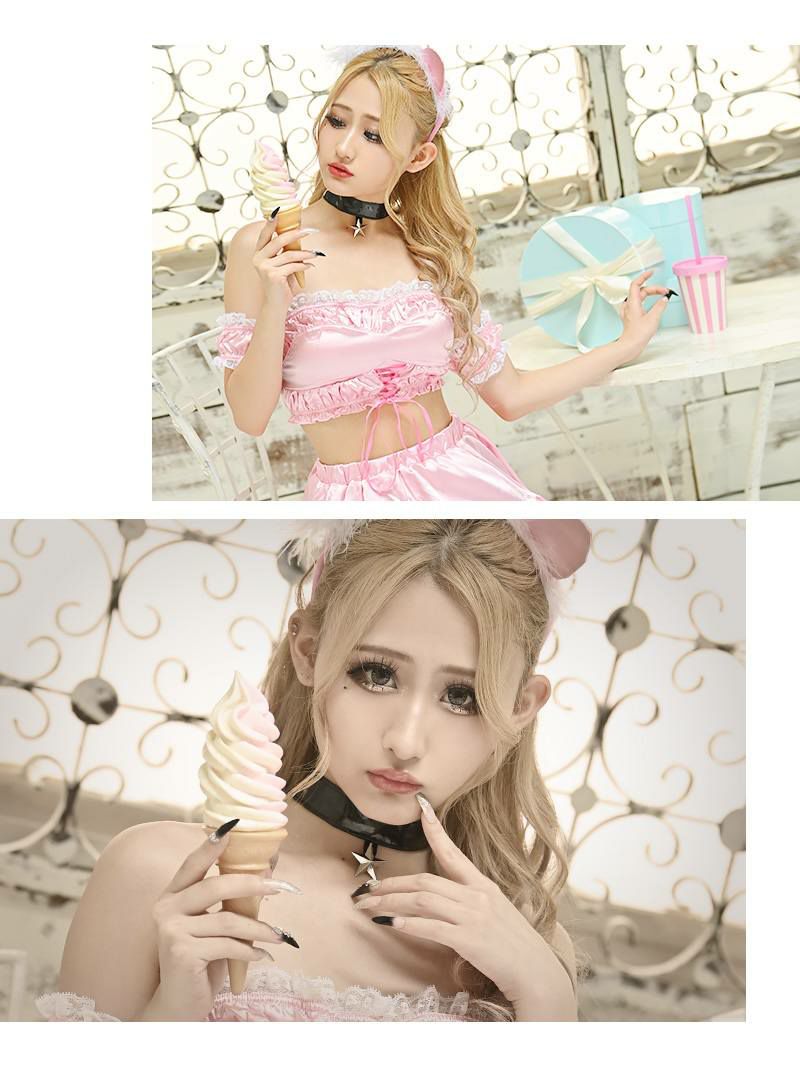 【即納】ピンクカラーゆめかわユニコーンギャルコスプレ5点セット あいみん 着用 レディースコスプレ【Ryuyu/リューユ】