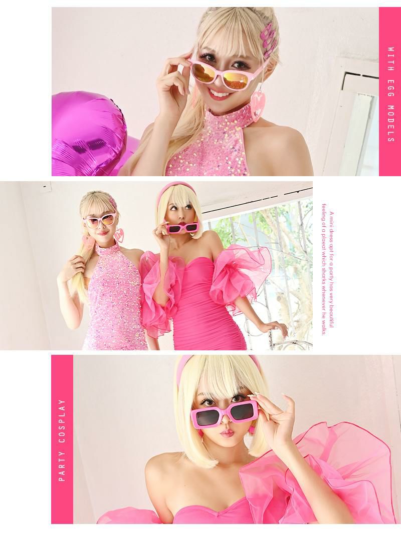 ピンクスパンコールホルターネックタイトキャバドレス ゆずは 着用 ミニドレス【Ryuyu/リューユ】