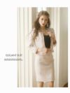 膝丈デザインカラーツイードレディーススーツ 加賀美早紀 着用 キャバスーツ 【Belsia/ベルシア】