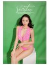 【即納】ワンカラーティアードフリルデザインホルターネック三角レディース水着【Ryuyu/リューユ】