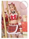 【即納】キャットデザインチェック柄リボンギャルサンタコスプレ13点セット あいさ 着用 サンタコスプレ【Ryuyu/リューユ】