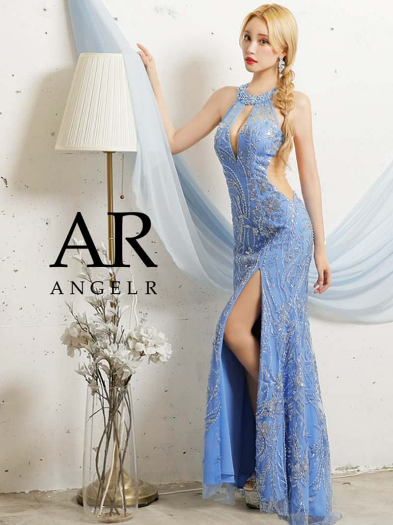 【Angel R/エンジェルアール】フラワーパールシアーデザインビジューロングドレス