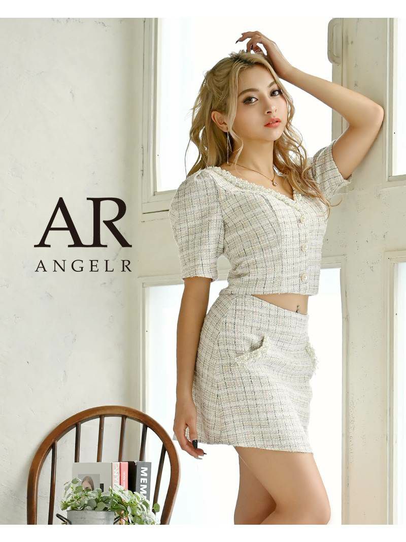 【Angel R/エンジェルアール】カラーツイード袖つきセットアップドレス ゆきぽよ 着用 キャバドレス