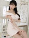クラシカルツイードデザインタイトオフショルダーキャバドレス【Belsia】