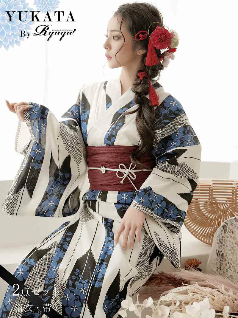 浴衣 大人modeレトロモダン古典柄矢絣(やがすり)柄高級浴衣 KANO着用【Ryuyu】