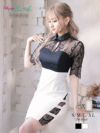 ※予約販売※レース切替え袖付きセクシーキャバドレス あいみん 着用 ミニドレス【RyuyuChick】