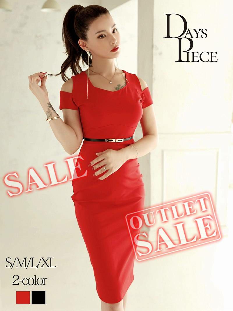 【訳ありアウトレット】セクシー膝丈タイト韓国キャバワンピース【DAYS PIECE】