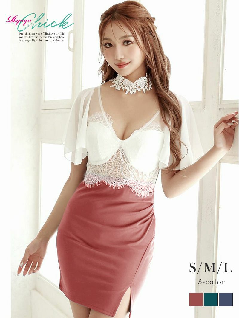 大人可愛いチュニック風シフォンワンピース【RyuyuChick】