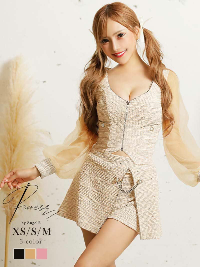 ショートパンツセットアップツイード上下
