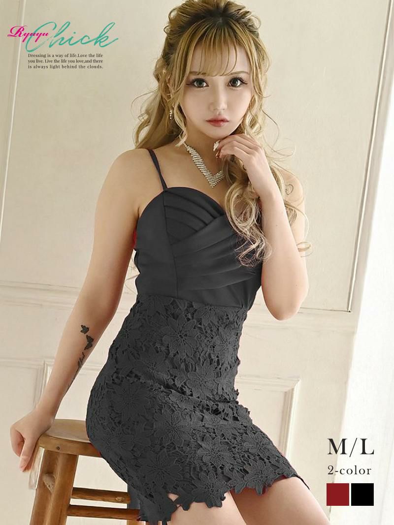 プチプラ×タイト谷間魅せミニ丈キャバドレス【RyuyuChick】
